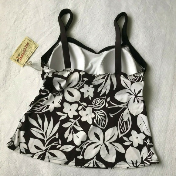 JAMAICAN BAY Swimwear Top Brown / White Floral - Picture 3 of 3